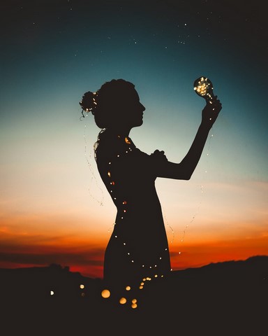 femme dans la nuit